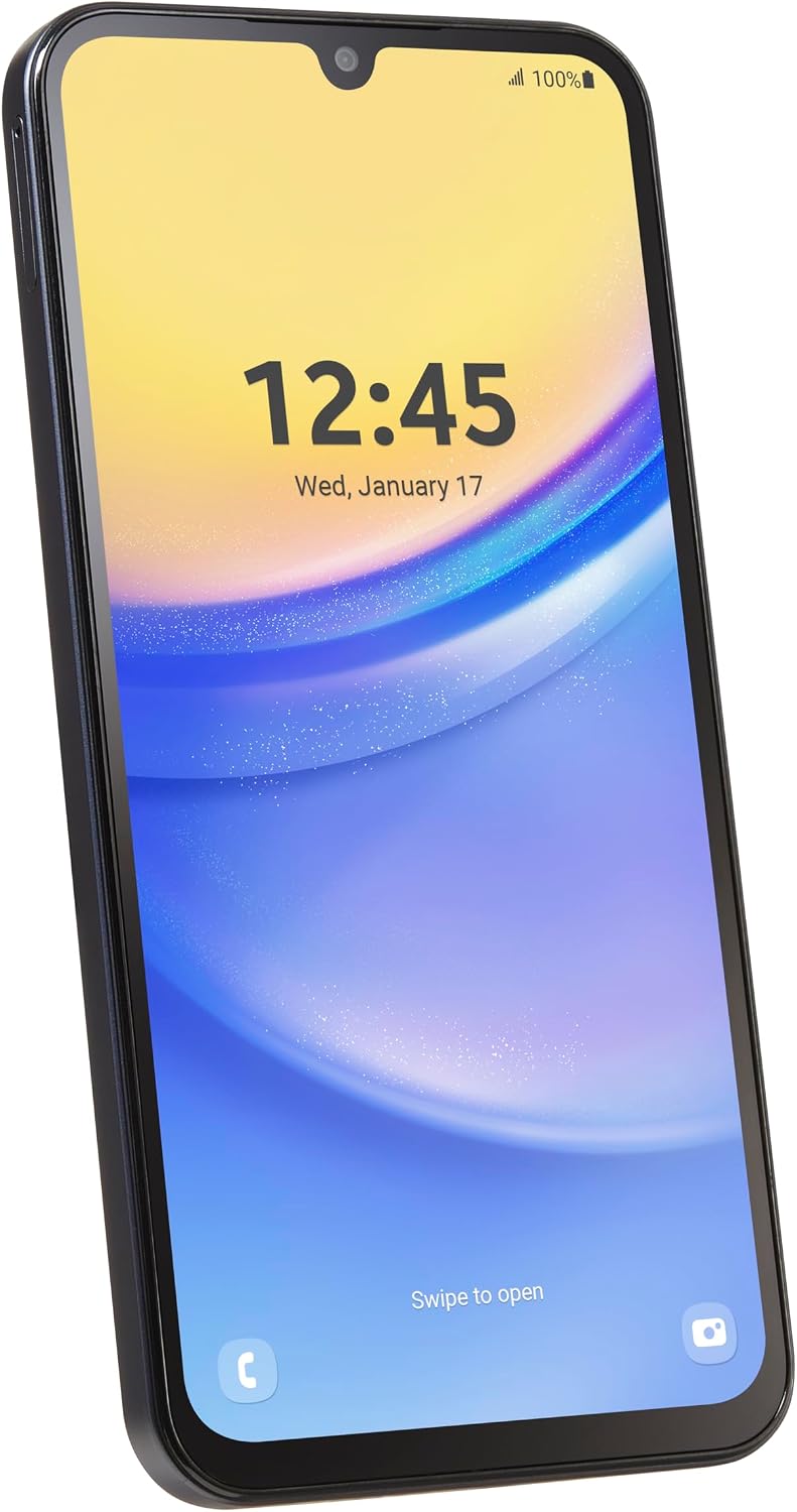 total wireless Samsung A15 5G Locked Prepaid Smartphone, 64GB, Black - Includes $55 Unlimited Talk, Text, & Data 30-Day Plan Upon Activation