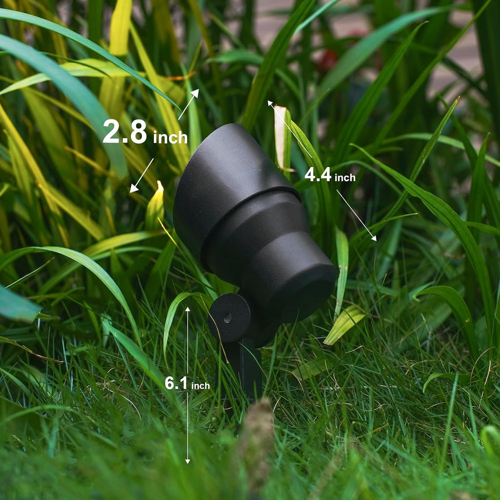 GOODSMANN Low Voltage Landscape Flood Lights 8PK Kit 3W LED 200 Lumen Outdoor Spotlights 3000K Warm White Replaceable LED Outside Hardwired Lighting with Metal Stakes Cable Connectors Replaceable