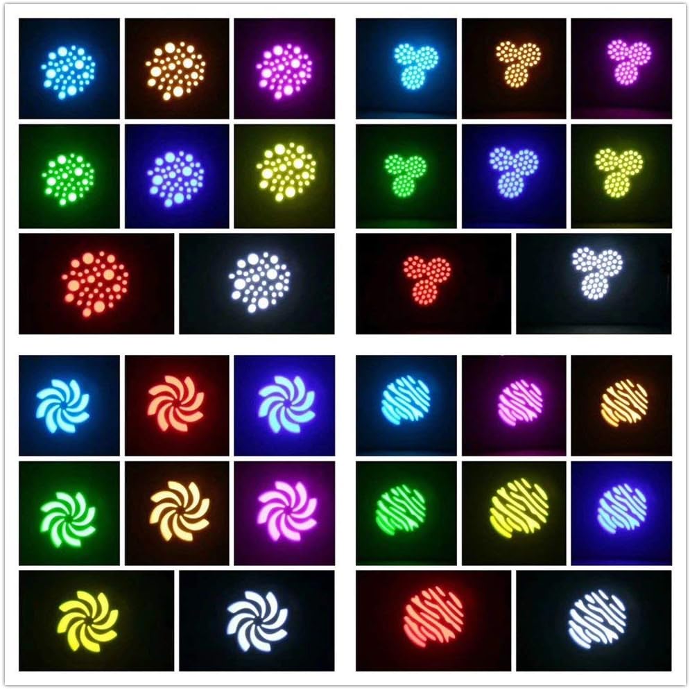Stage Lights Moving Head Lights 8 Gobos 8 Colors 11 Channels 60W Spotlights DMX 512 with Sound Activated for Wedding DJ Party Stage Lighting 2PCS