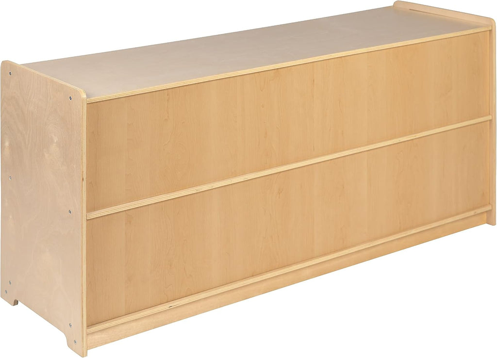 Flash Furniture Hercules Wooden 2 Section School Classroom Storage Cabinet for Commercial or Home Use - Safe, Kid Friendly Design - 24'H x 48'L (Natural)