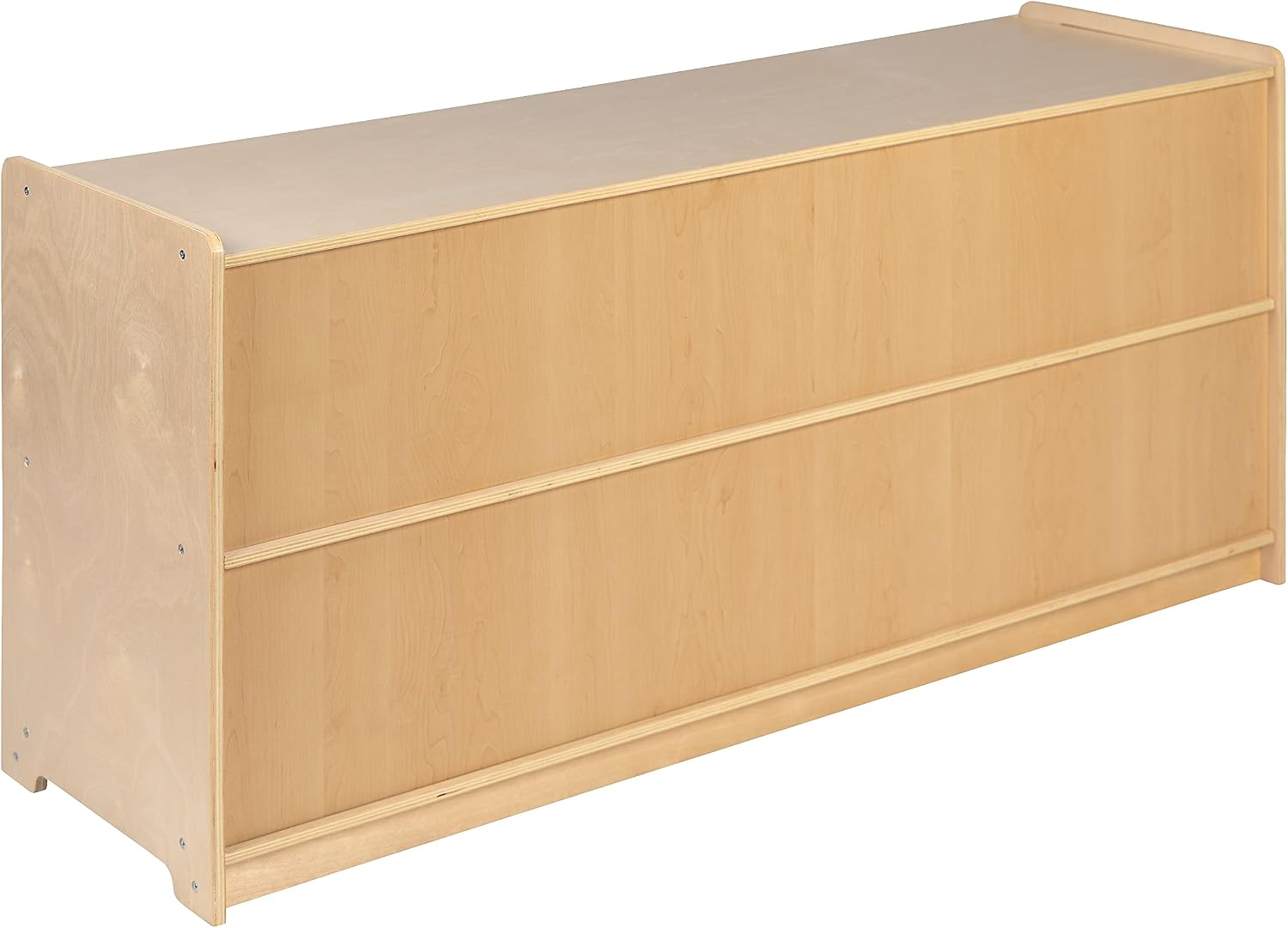 Flash Furniture Hercules Wooden 2 Section School Classroom Storage Cabinet for Commercial or Home Use - Safe, Kid Friendly Design - 24'H x 48'L (Natural)