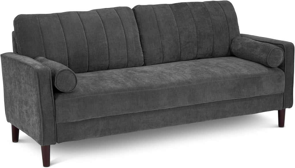 Bush Home 77-inch Sofa, Living Room Furniture, Max Collection, Iron Gray Chenille Fabric