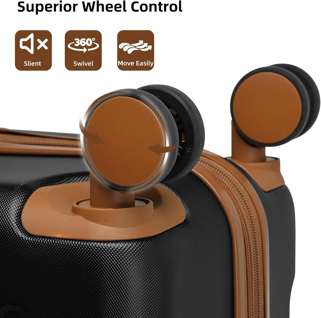 LARVENDER Luggage Sets 6 Piece Suitcases with Wheels, Expandable Suitcase Set ABS Hard Shell Luggage for Women with TSA Lock Double Spinner Wheels (Lavender, 6 Piece Set)