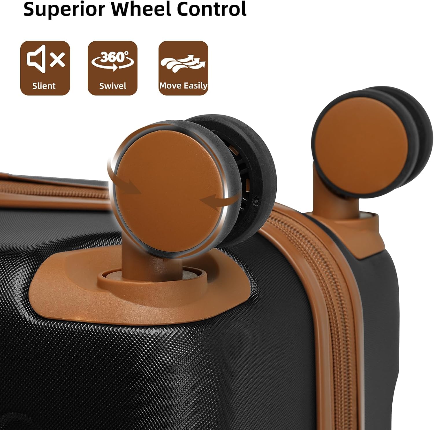 LARVENDER Luggage Sets 6 Piece Suitcases with Wheels, Expandable Suitcase Set ABS Hard Shell Luggage for Women with TSA Lock Double Spinner Wheels (Lavender, 6 Piece Set)