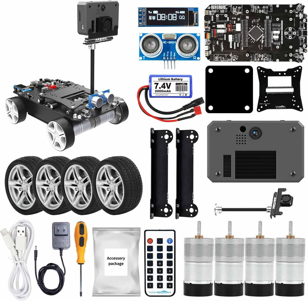 Yahboom STM32 Smart Car Development 2-in-1 Supports AI Voice Interaction, AI Visual Recognition MicroPython DIY Programming Electronic Project (K230 Visual Kit)