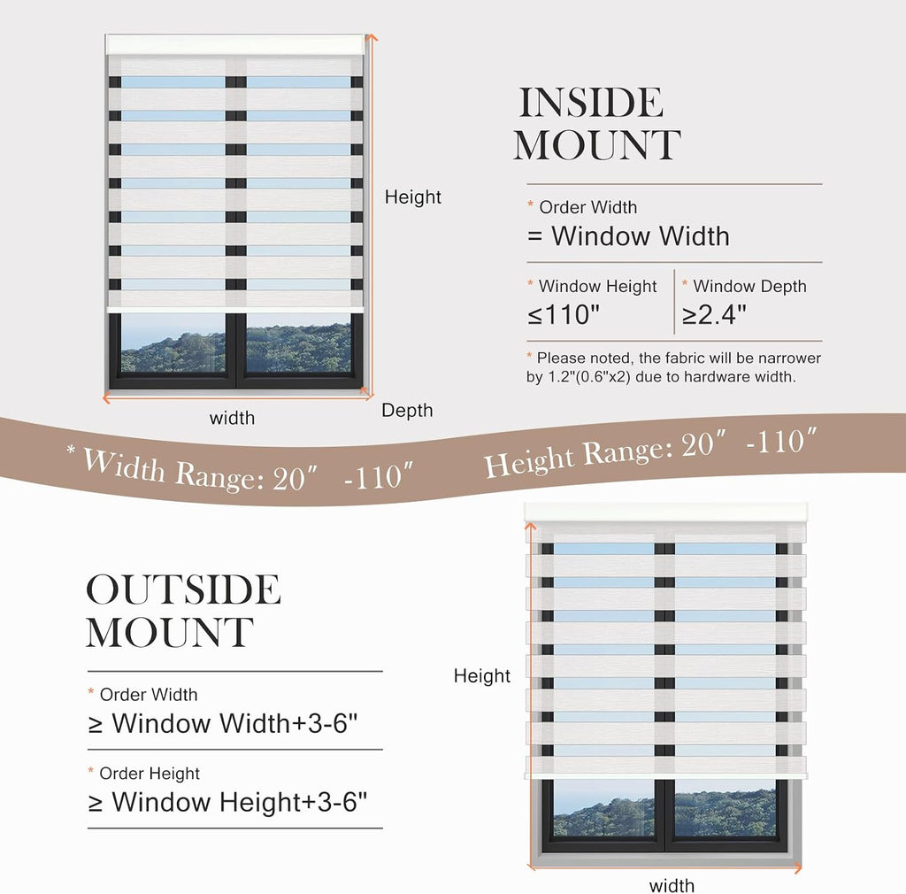 Motorized Zebra Blinds, Automatic 60% Blackout Shades for Indoor Windows Work with HomeKit, Alexa, Google Home, Customized Electric Blinds with Remote, App, Voice Control, Fabric Ivory