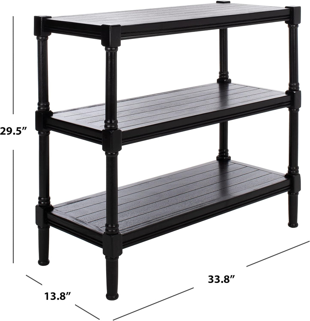 SAFAVIEH Home Collection Rafiki Black 3-Shelf Console Table CNS5715B
