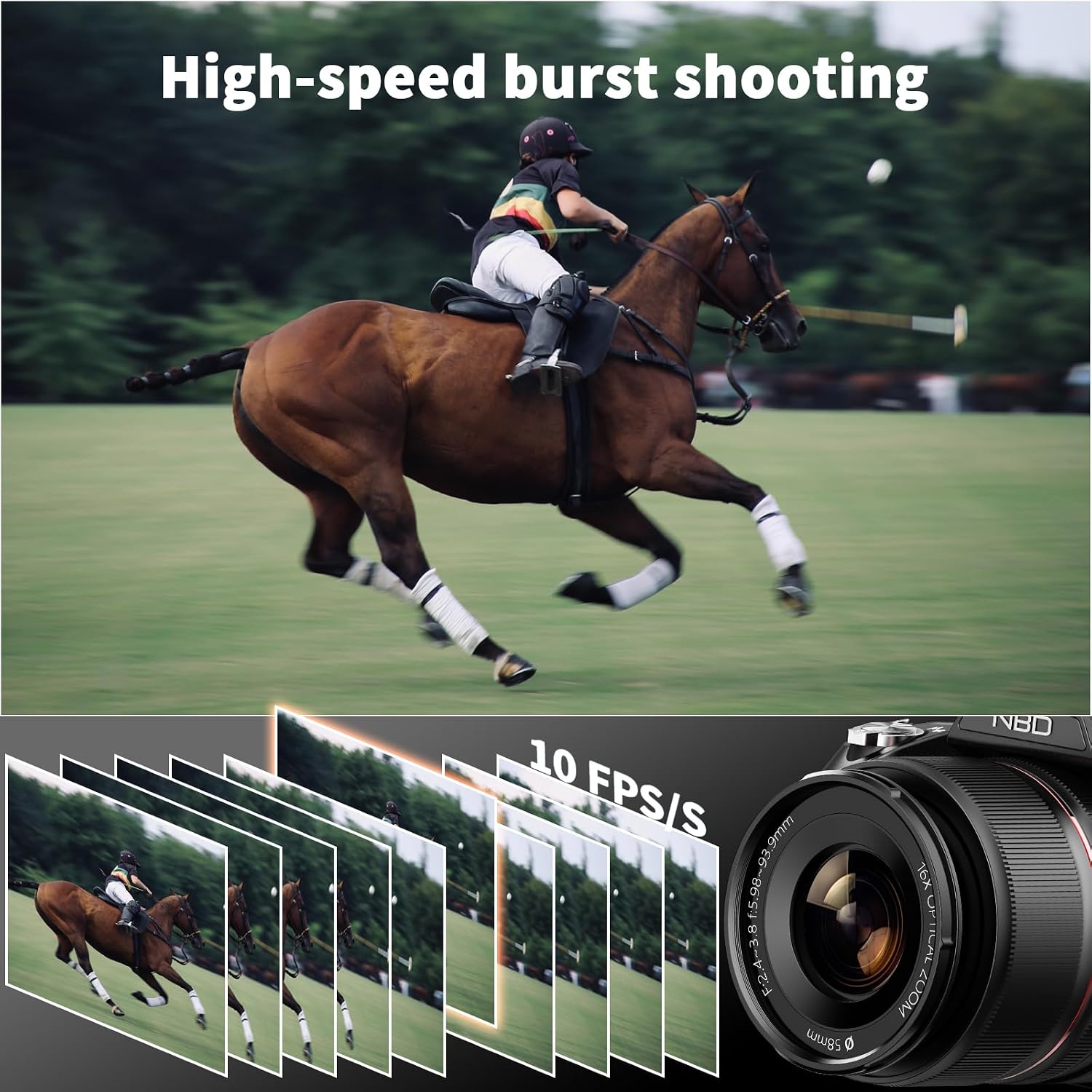 NBD 8K Digital Cameras for Photography,64MP Vlogging Cameras for YouTube,16X Optical Zoom Travel Point and Shoot Digital Cameras Fotograficas with 180°Flip Screen,58mm UV Lens,2 Batteries,64GB Card
