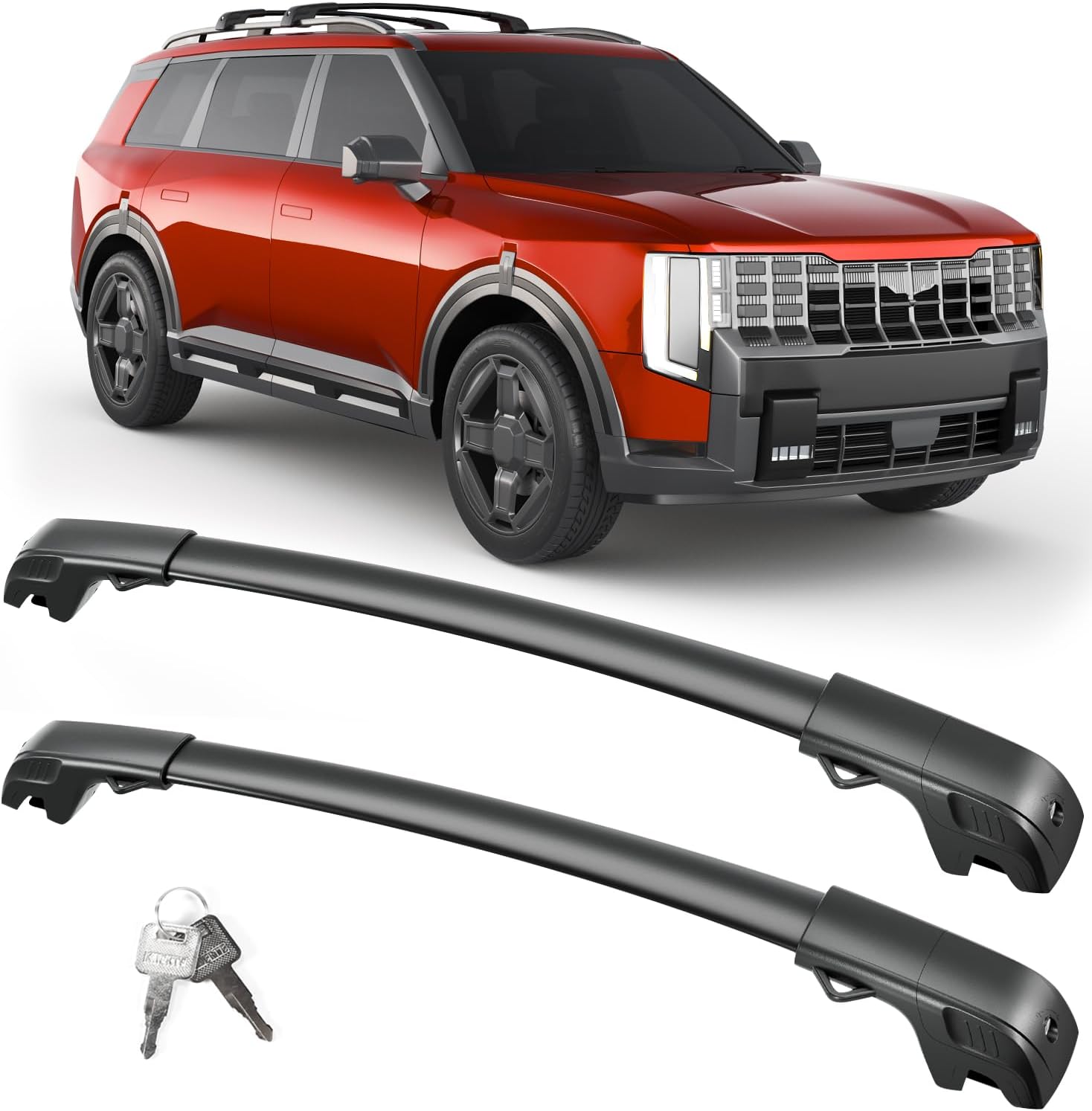 FengYu 300lb Lockable Roof Rack Cross Bars Compatible with Kia Telluride 2026 2027 with Raised Side Rails, Heavy Duty Aluminum Roof Rails Crossbars Cargo Bars