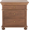 SAFAVIEH Couture Home Collection Allisyn Brown 3-Drawer Wood Nightstand Table (Fully Assembled)