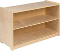 Flash Furniture Hercules Wooden 2 Section School Classroom Storage Cabinet for Commercial or Home Use - Safe, Kid Friendly Design - 24'H x 36'L (Natural)