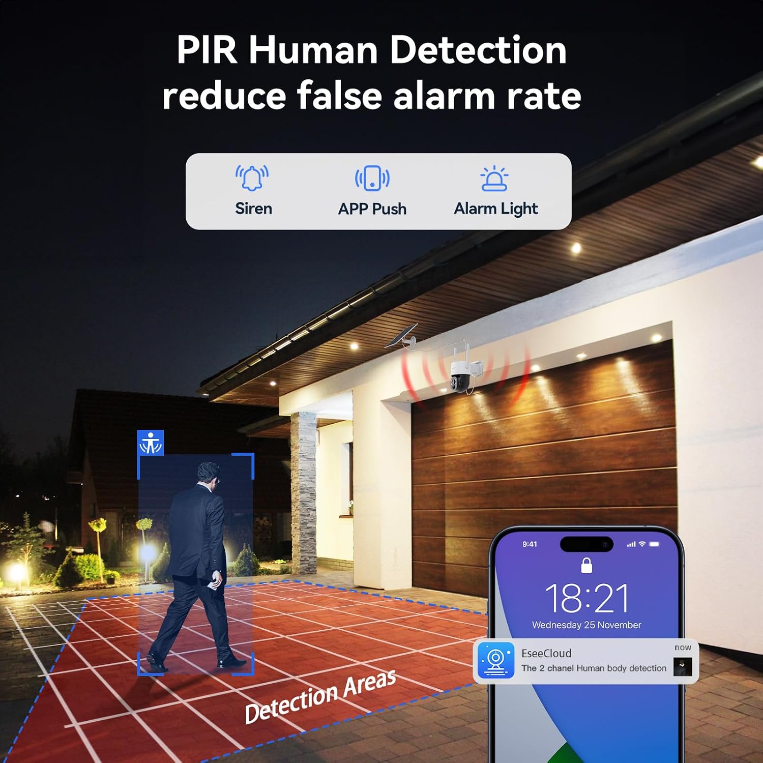 Solar Security Cameras Wireless Outdoor with 10'' Monitor, 4pcs 2K Solar Powered Camera System, 360° PTZ, Color Night Vision,Human Detection,10CH NVR with 500GB HDD,2.4G/5G WiFi,No Monthly Fee