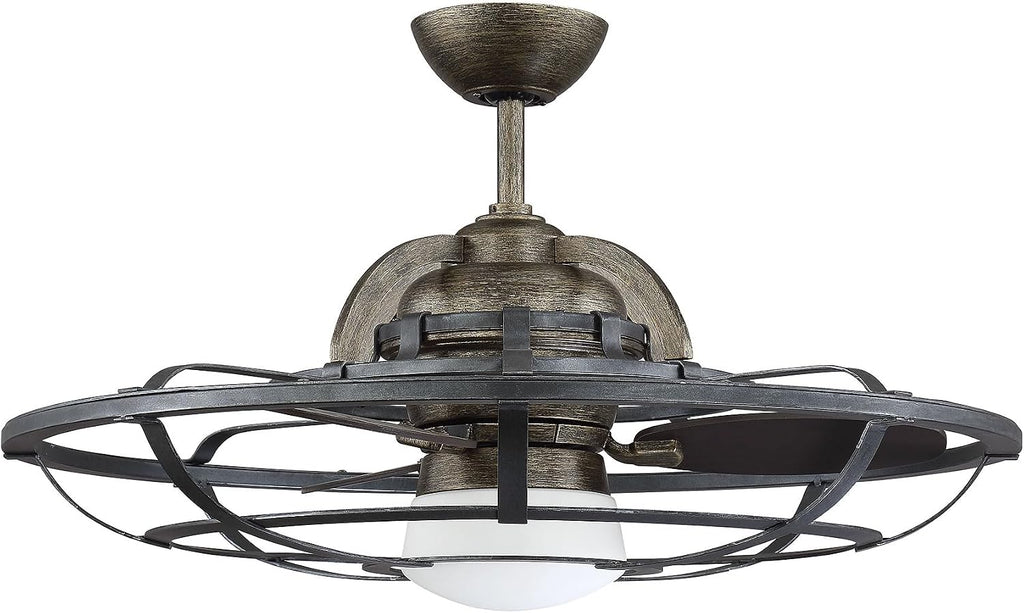 Savoy House 26-9536-FD-196 Alsace Industrial 30' Fandelier Ceiling Fan with Lights, Integrated LED Chandelier Fan with Remote Control, Reclaimed Wood