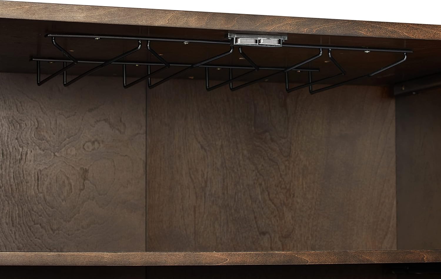 Crosley Furniture Blair Bar Cabinet with Storage Shelves and Wine Rack, Dark Brown/Gold