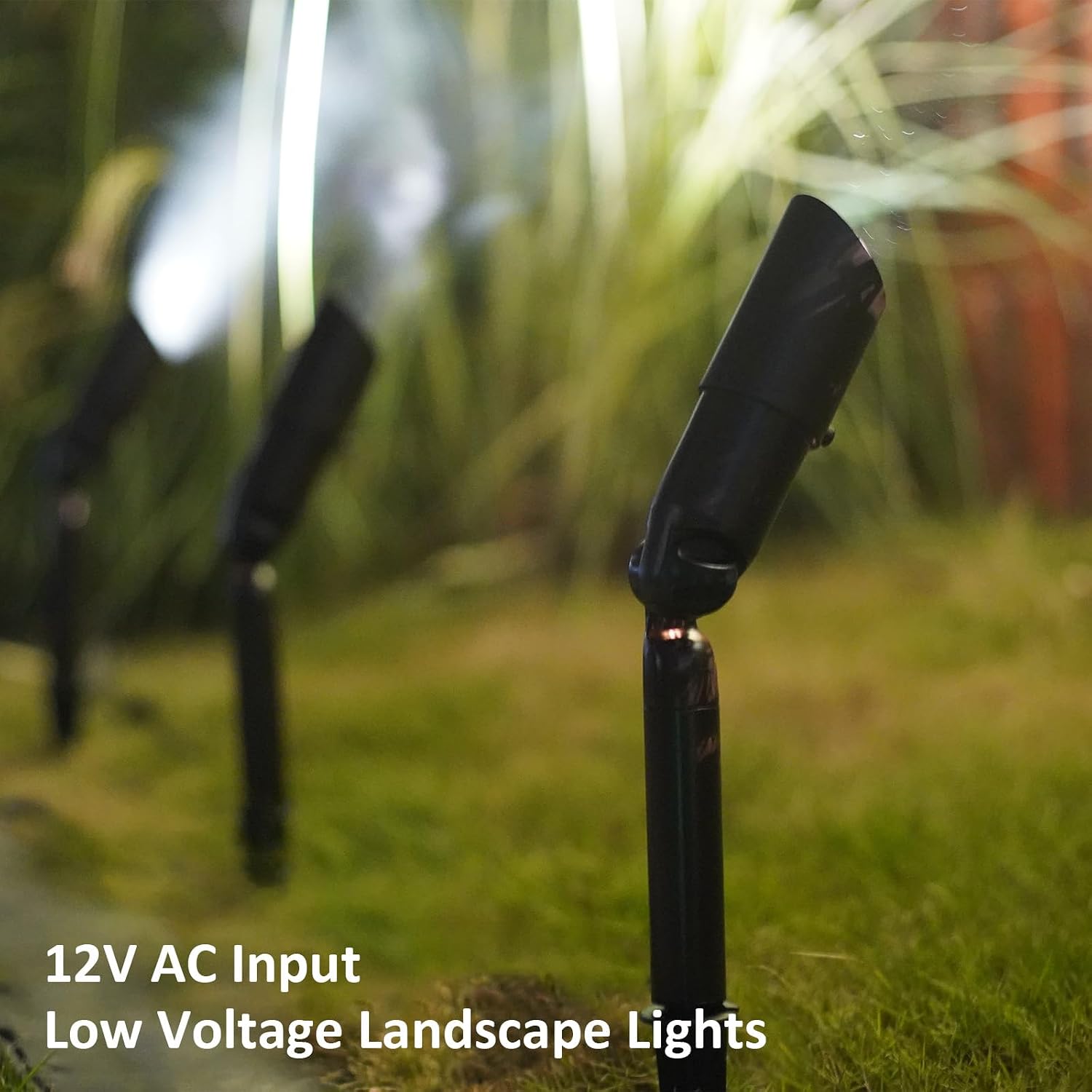 GOODSMANN Low Voltage Landscape Spotlights 20W 8PK Halogen Spot Lights 12V AC 176 Lumen Outdoor Landscape Lighting Kit with Connector and Metal Stake 3000K Warm White for Garden, Lawn, Walkway