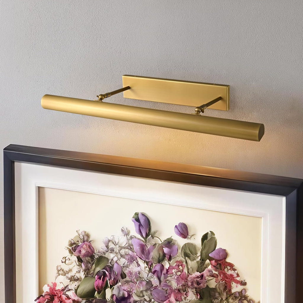 Hardwired Rotatable Brass Picture Light – Gold Wall Art Light for Paintings, Portraits & Photo Frames, Wall-Mounted LED Lighting for Artwork Display (Brushed Brass, 24 in-Picture-Light)