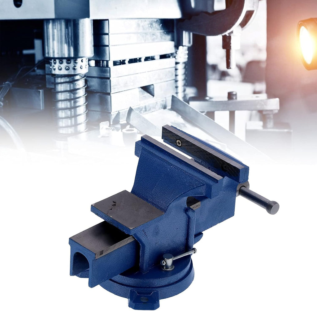 Bench Vise Heavy Duty 6 Inch Swivel Base Tabletop with Anvil Premium Metal Locking Clamp for Milling Machines Mechanical Maintenance Drilling