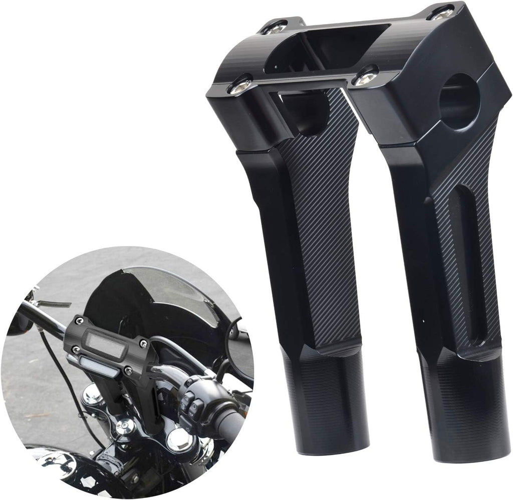 6 inch Tall Motorcycle Handlebar Risers 1 inch Clamp Round with Instrument Gauge Cutout, Handle Bar Riser Extension for Harley Sportster, Dyna, M8 Softail Street Bob Lowrider ST 2018-2022(Black)