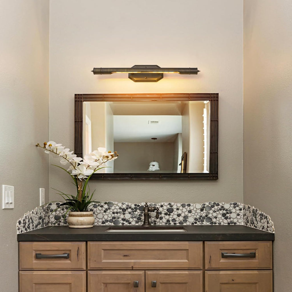 Bronze Vintage Picture Light Hardwired - 27.5 In Art Deco Lights Over Mirror Portrait Pictures Frame - Wall Sconce Lighting Fixture for Museum Bathroom Vanity Gallery Artwork Library Cuadros Painting