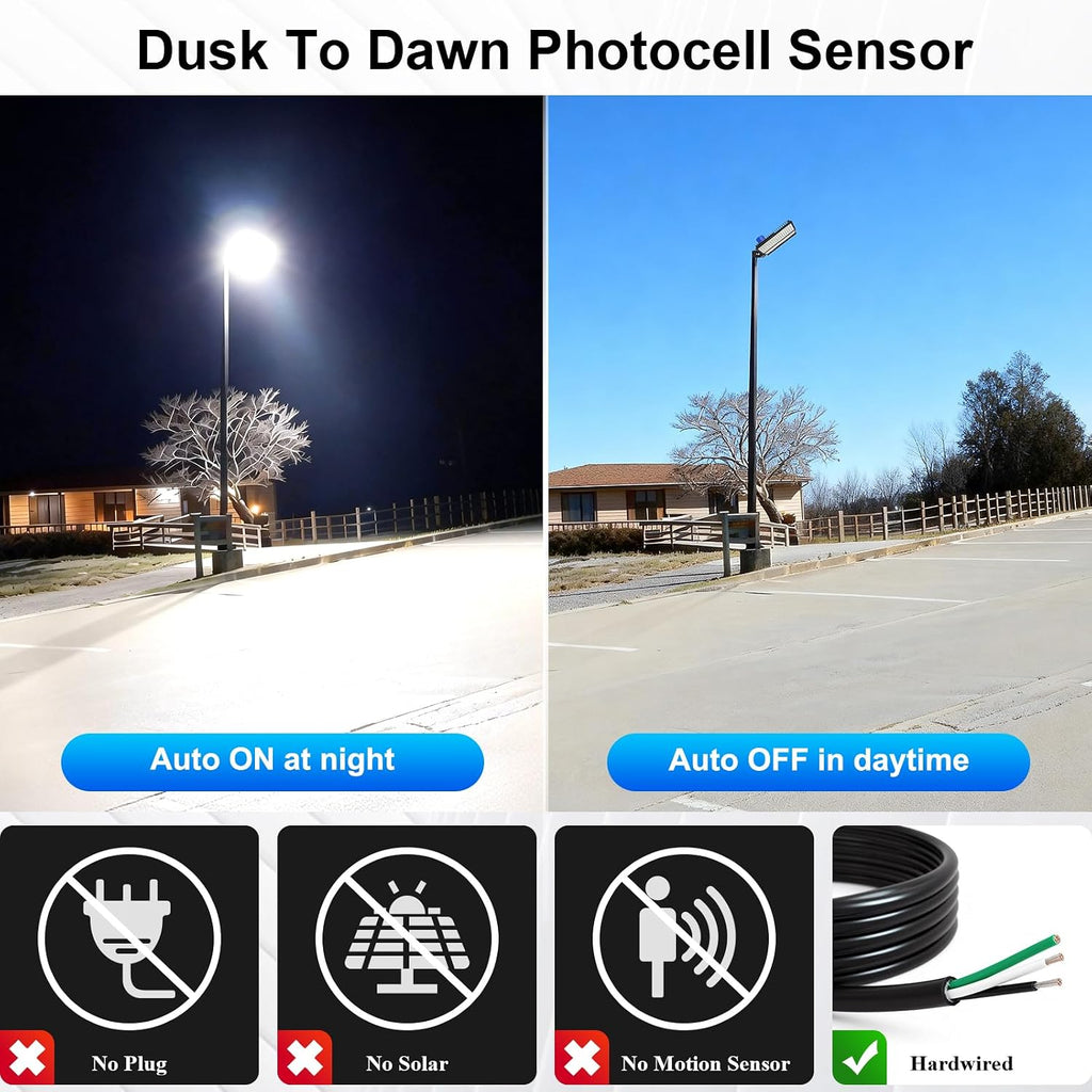 42000LM LED Parking Lot Light, 3 Pack 100W Stadium Light with Photocell, Super Bright 6500K Barn Lights Dusk to Dawn IP67 Waterproof Security LED Exterior Lights for Yard, Roadways