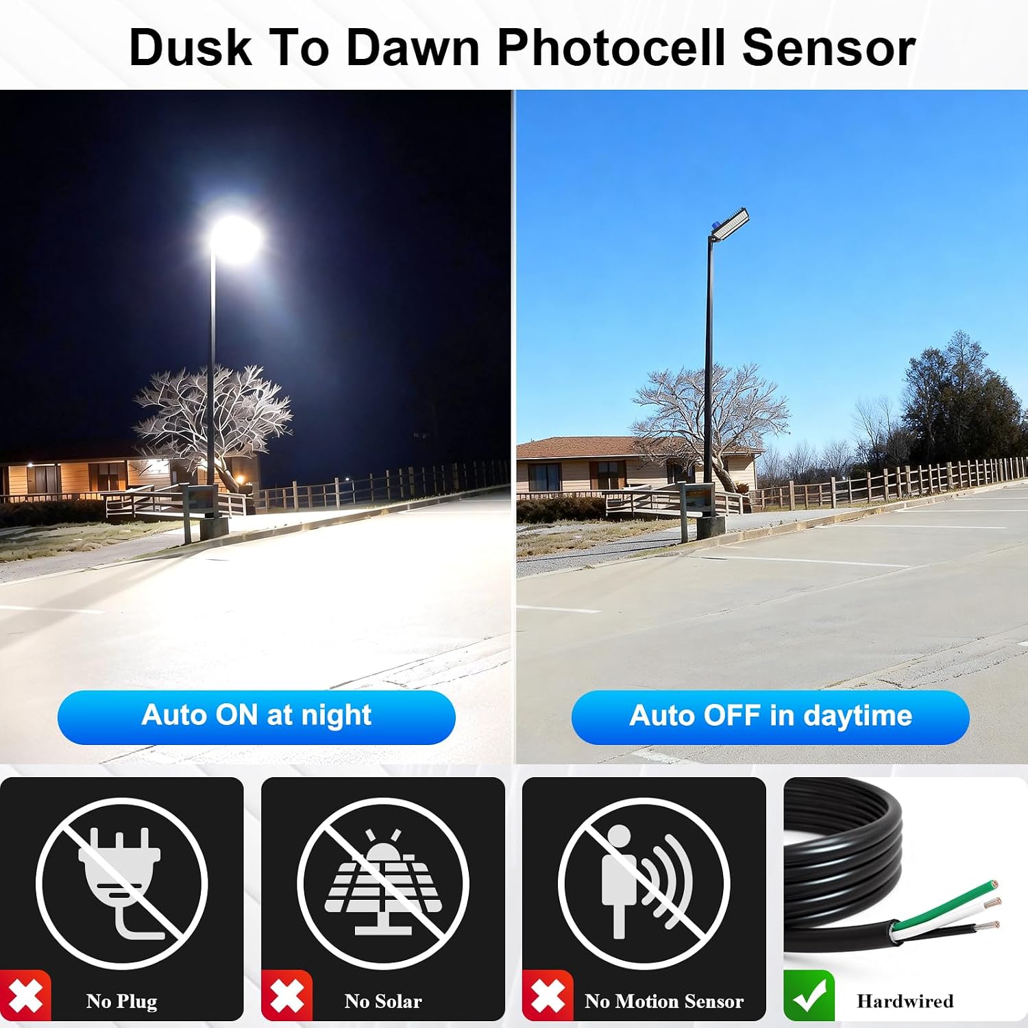 42000LM LED Parking Lot Light, 3 Pack 100W Stadium Light with Photocell, Super Bright 6500K Barn Lights Dusk to Dawn IP67 Waterproof Security LED Exterior Lights for Yard, Roadways