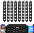 GW Security 128 Channel 12MP NVR 4K Security Camera System with 100 x 8MP PoE Spotlight Color Night Vision Outdoor/Indoor Microphone Dome Cameras, Smart AI Human/Vehicle Detection, 48TB HDD