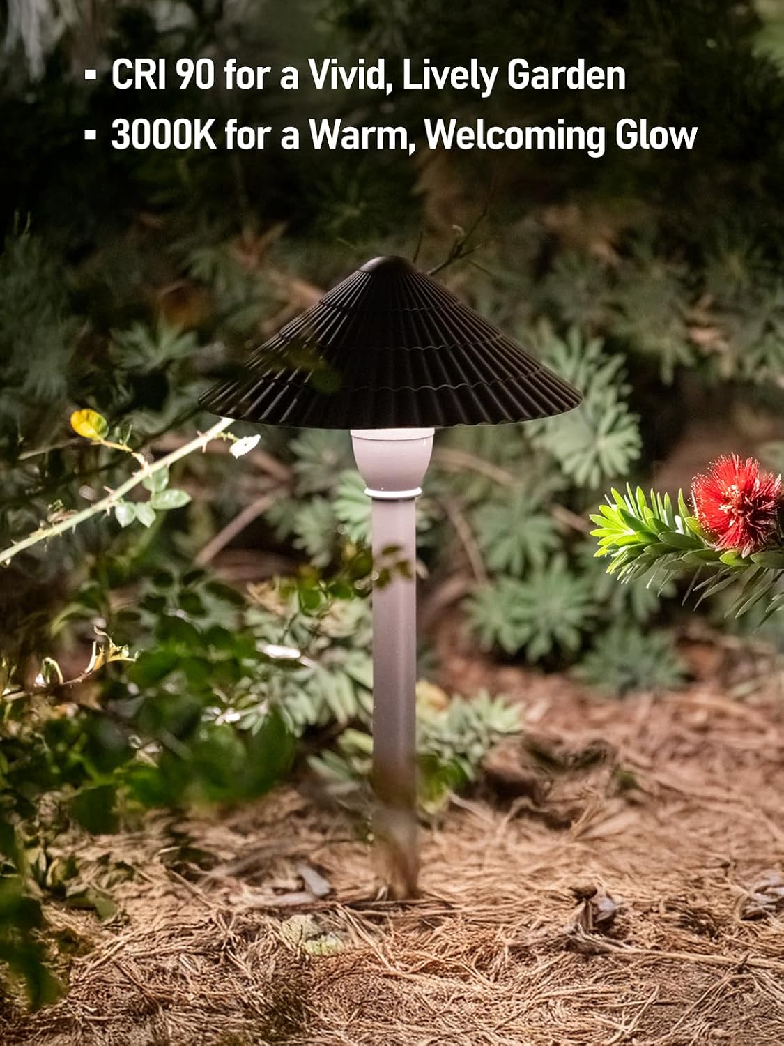 LEONLITE 12-Pack LED Low Voltage Landscape Lights, 3W Cast-Aluminum 12-24V Pathway Light, 4000K Cool White Waterproof Path Lights, ETL Listed Landscape Lighting Wired for Yard Lawn, Bronze