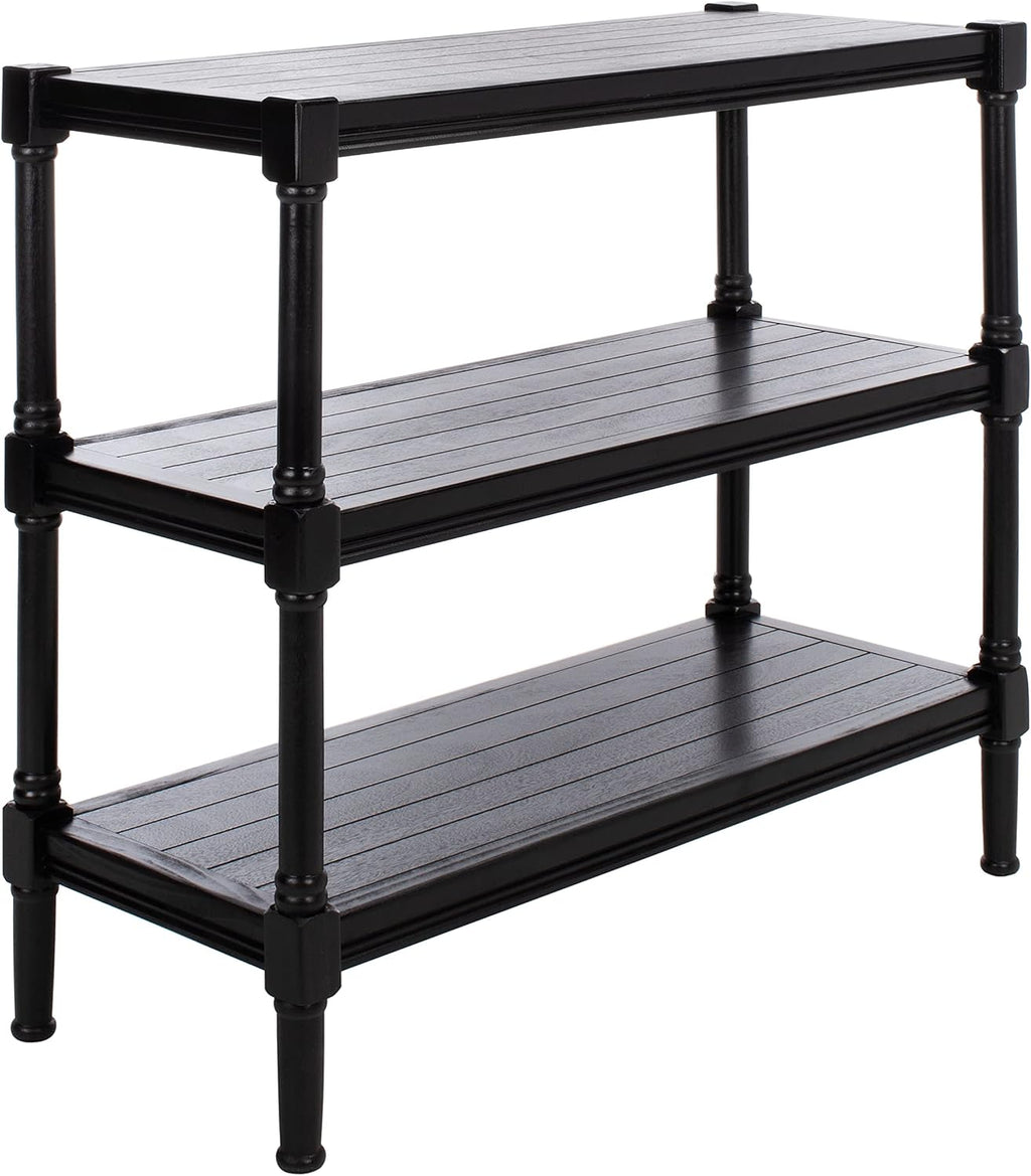 SAFAVIEH Home Collection Rafiki Black 3-Shelf Console Table CNS5715B