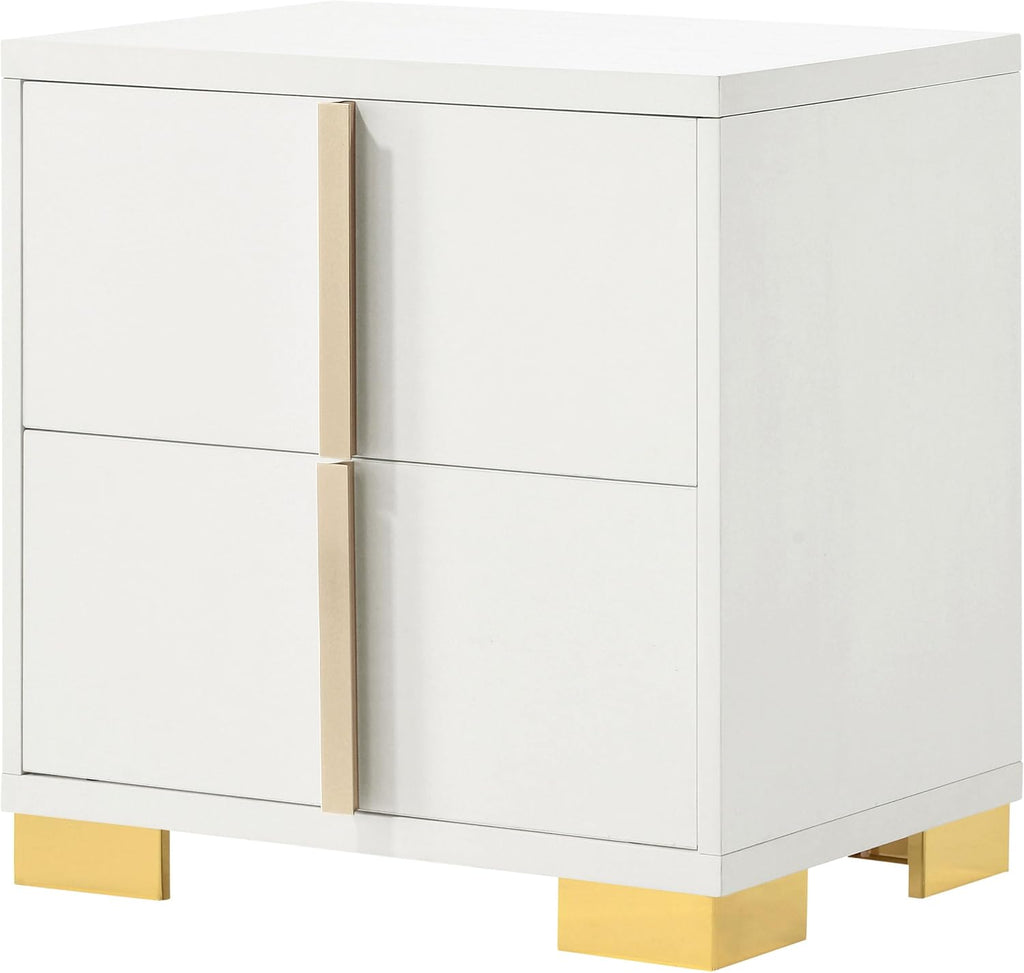Coaster Home Furnishings Marceline Contemporary Wood 2-Drawer Bedroom Nightstand Bedside Table Organizer Unit White 222932