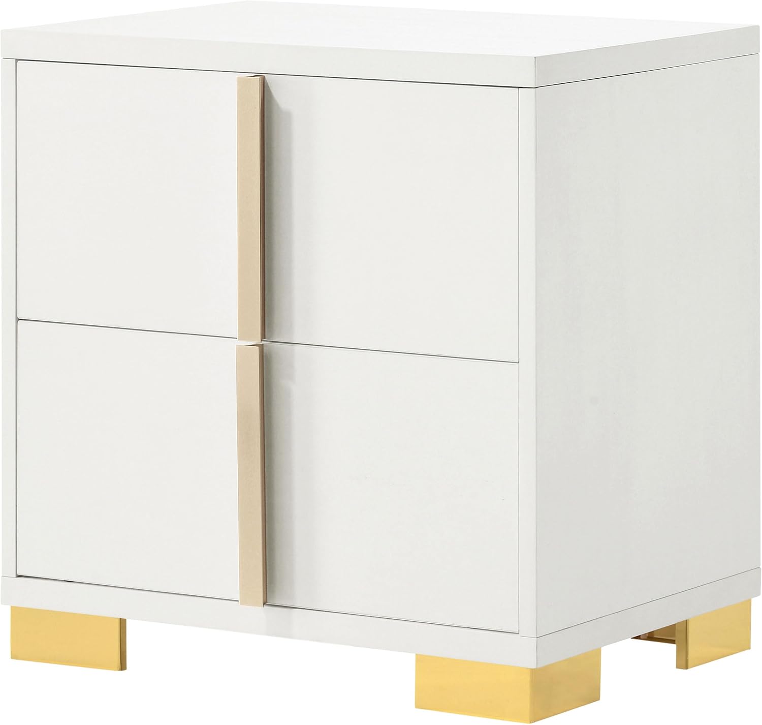 Coaster Home Furnishings Marceline Contemporary Wood 2-Drawer Bedroom Nightstand Bedside Table Organizer Unit White 222932