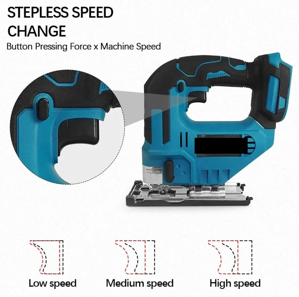 Reciprocating Saw, 2150RPM Cordless Electric Curved Saw 750W Rechargeable Jig Woodworking Cutting Power Tool For 18V Battery(1Battery)