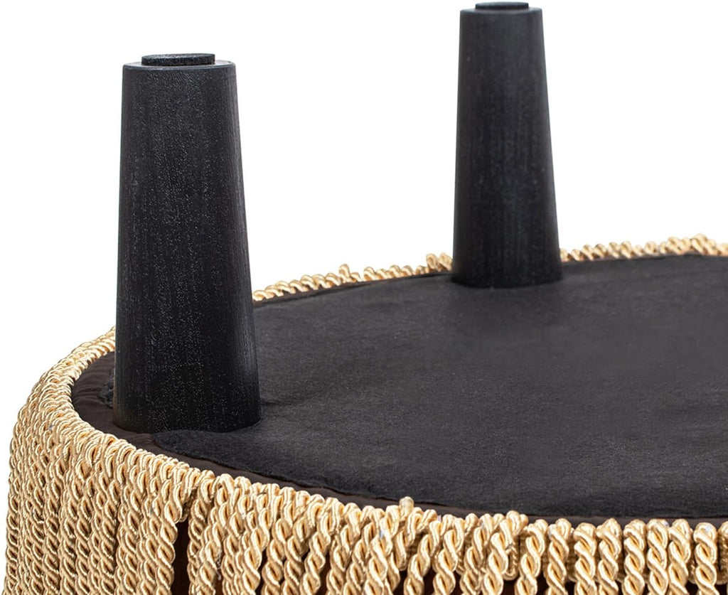 Jennifer Taylor Home Yolanda 24' Round Upholstered Accent Ottoman, Deep Brown Performance Velvet
