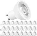 LUXRITE MR16 GU10 LED Bulbs Dimmable, 50W Halogen Equivalent, 4000K Cool White, 500 Lumens, 120V Spotlight LED Bulb GU10, Enclosed Fixture Rated, Perfect for Landscape or Home Lighting (24 Pack)