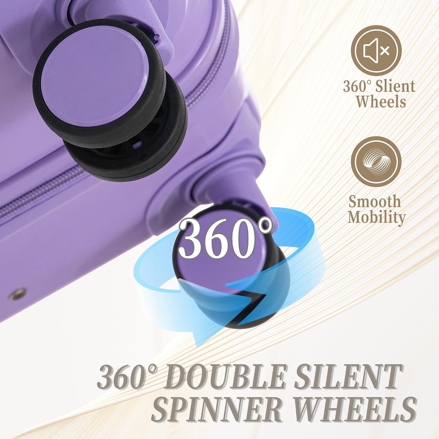 GDFStudio 20/24/28 Inch 3 Piece Luggage Set, ABS Hard Shell Spinner Suitcase with 360° Silent Wheels, Expandable Capacity,Combination Lock, Retractable Handle,Carry On & Checked Suitcases,Blue+Purple