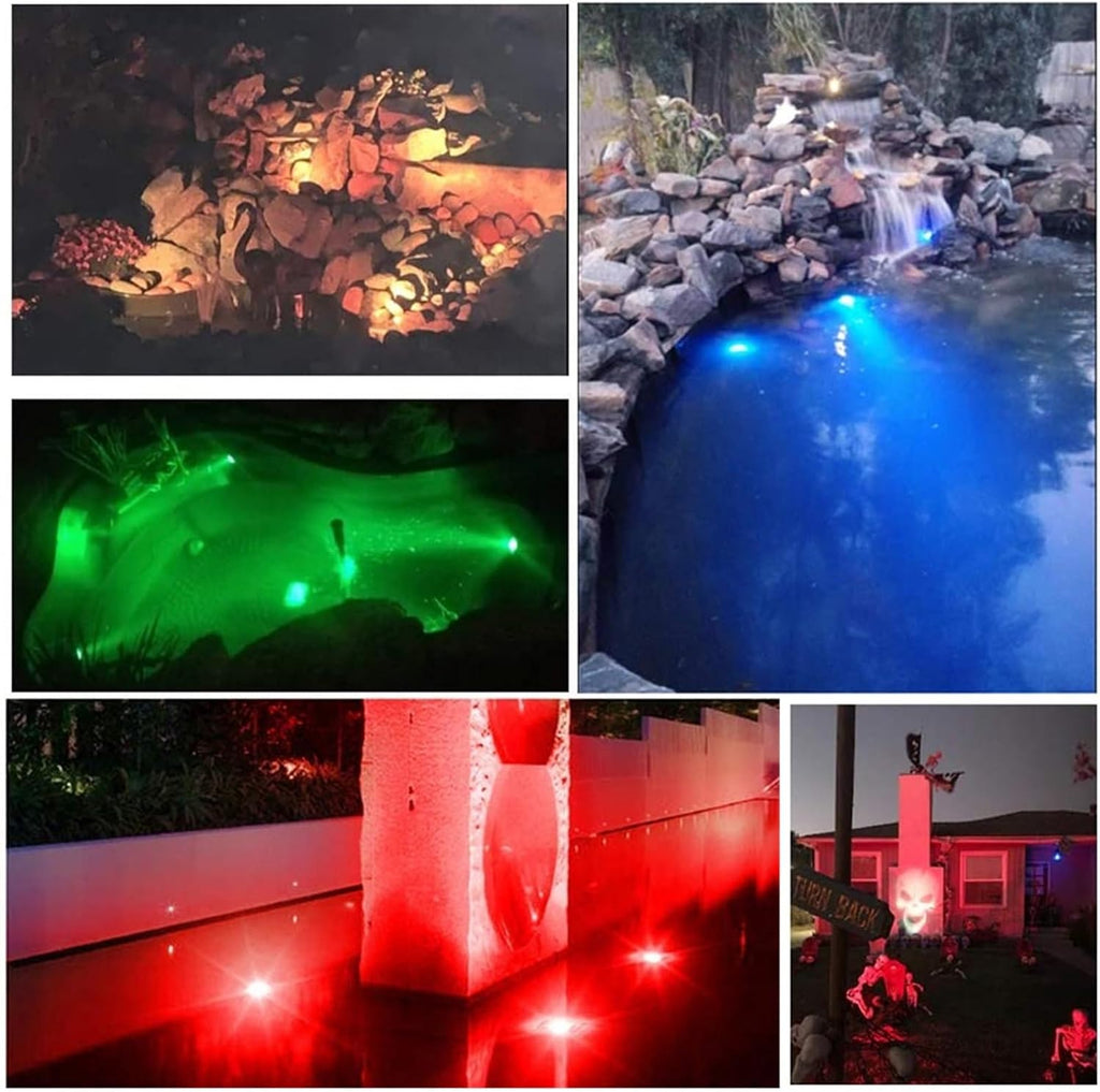 LED Solar Pond Landscape Lamp Outdoor Swimming Pool Underwater Spotlight Lights IP68 Waterproof for Garden Lawn Fountains Decor(3Lamp-White)