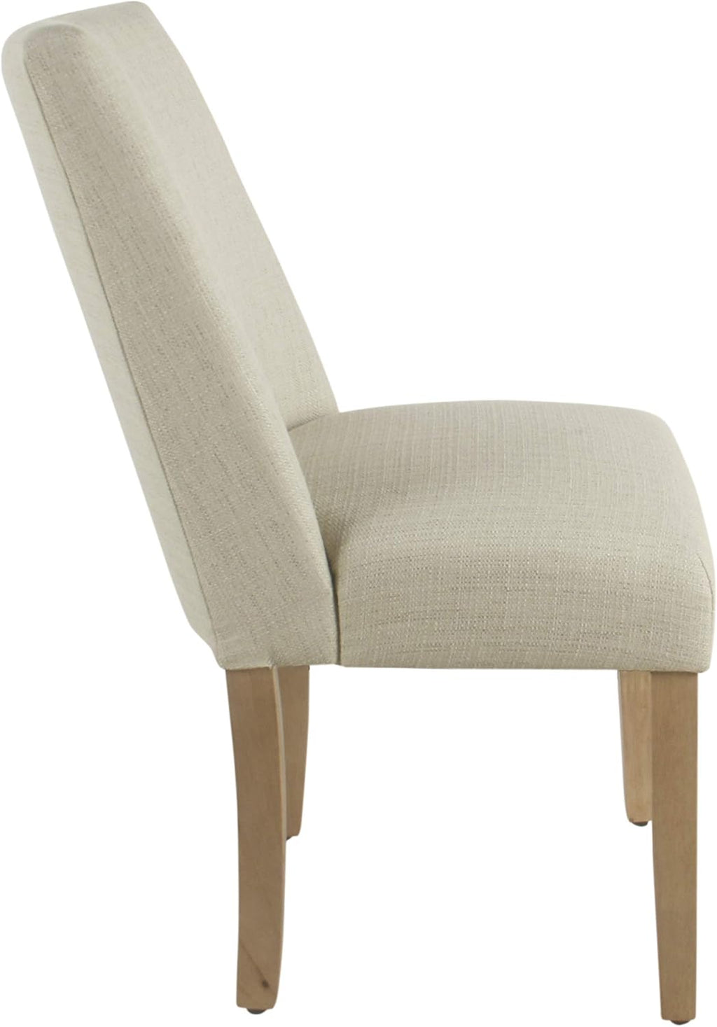 HomePop Modern Curved Back Dining Chair - Cream Textured Linen (Single Pack)