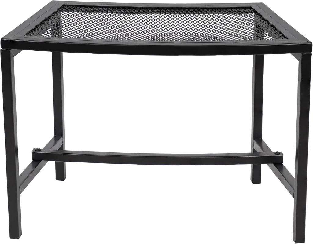 Sunnydaze Mesh Outdoor Curved Bench - Metal Patio Bench Set - Heavy-Duty Outdoor Seats for Backyard or Fire Pit - Black - Set of 4