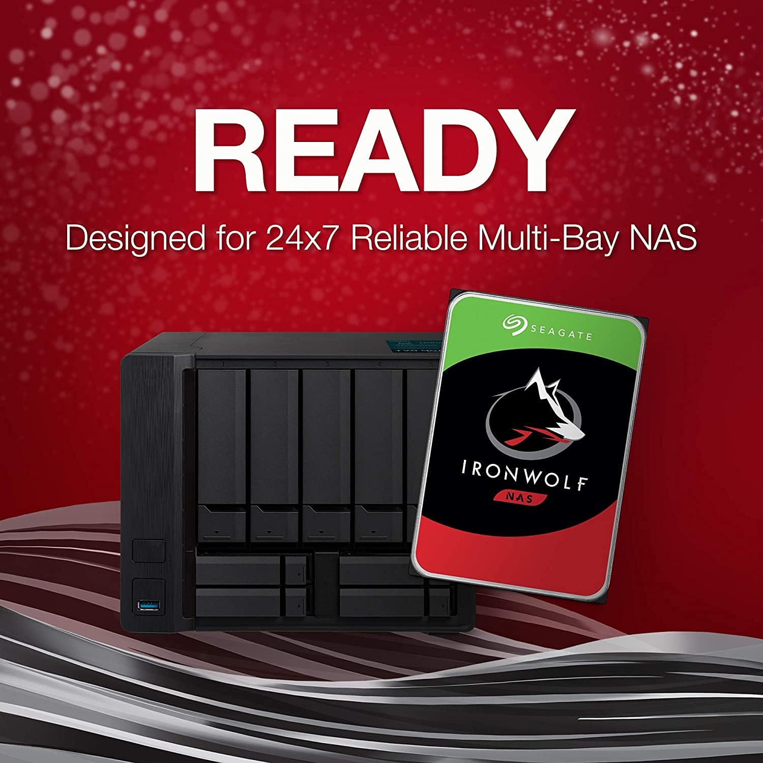 Seagate IronWolf 16TB NAS Internal Hard Drive HDD – CMR 3.5 Inch SATA 6GB/S 7200 RPM 256MB Cache for Raid Network Attached Storage, with Rescue Service (ST16000VN001)