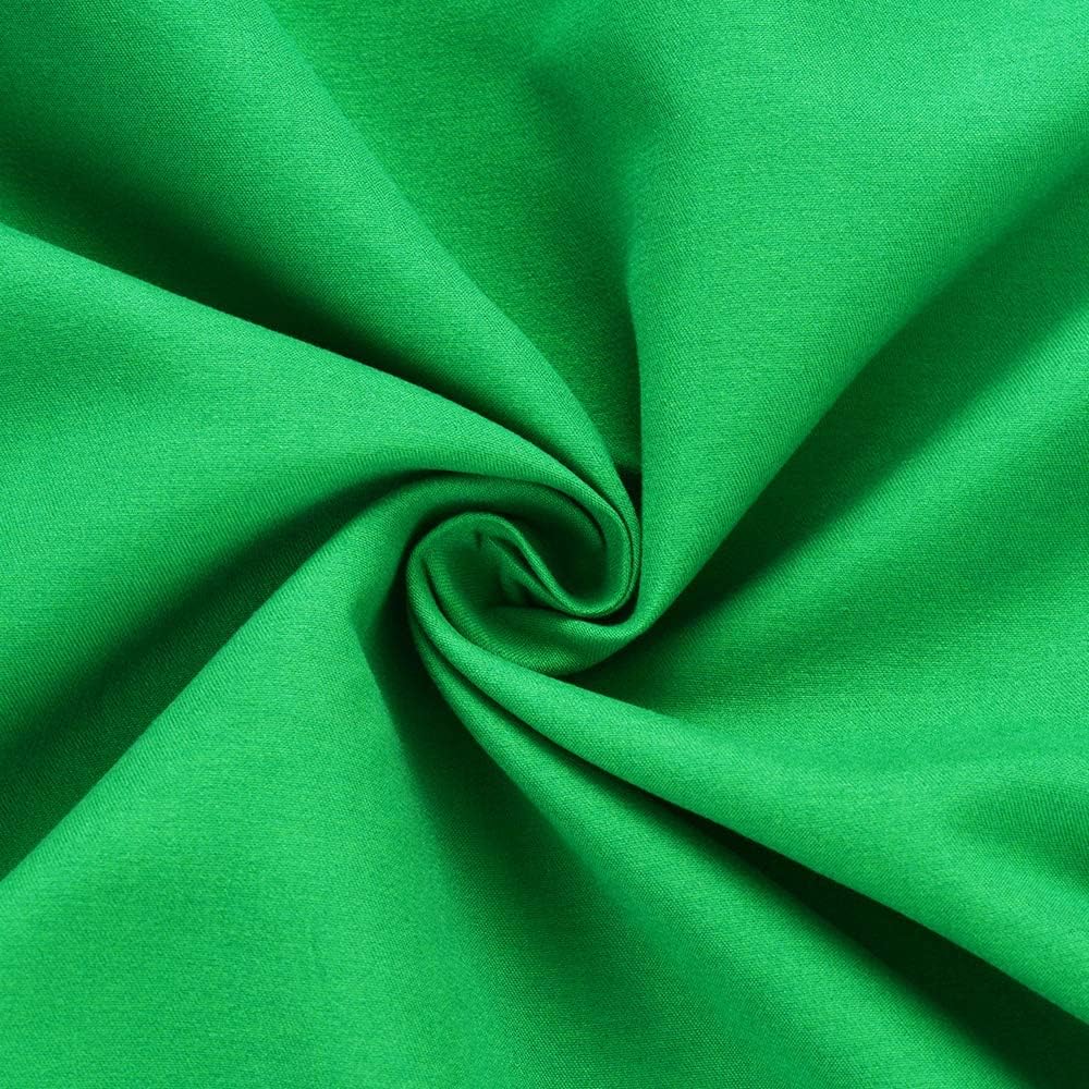 Andoer 6.6 x 10ft Green Screen Stand Kit Washable Polyester-Cotton Fabric Chromakey Photography Backdrop with 3pcs Clamps
