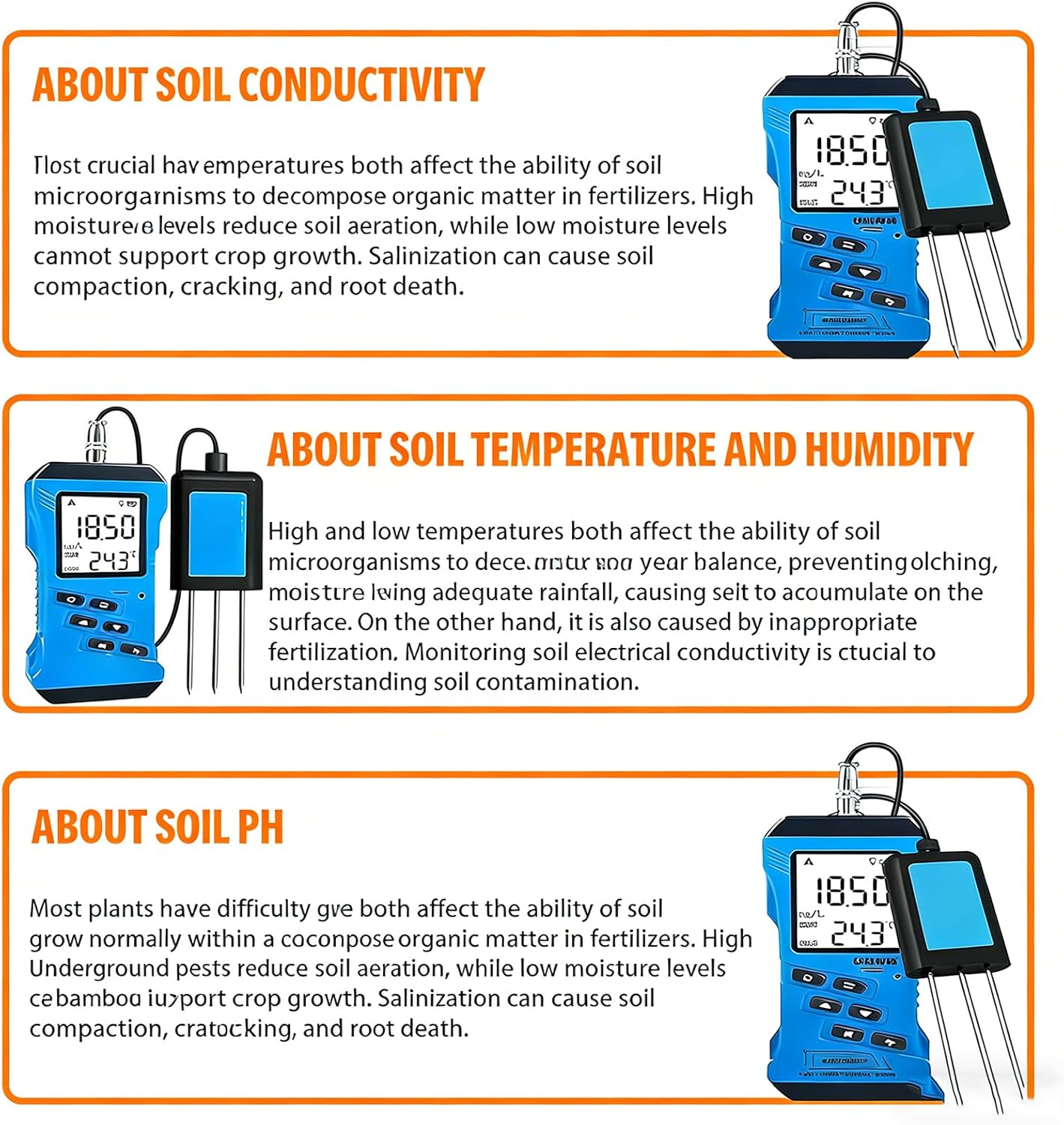 7-in-1 Soil Test Kit - High Accuracy pH, Moisture, NPK Nutrient Meter for Phosphorus, Potassium, Conductivity - Essential Gardening Tool for Healthy Plants