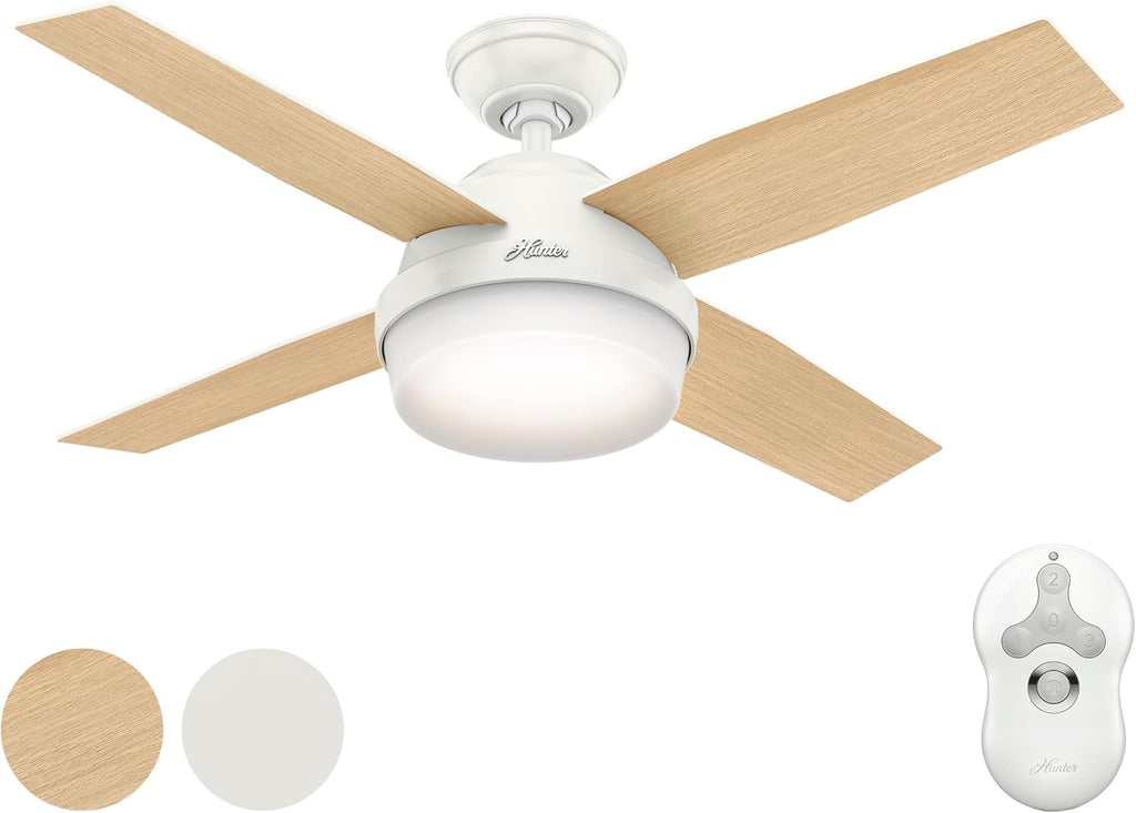 Hunter Fan 44 inch Contemporary Ceiling Fan with LED light kit and Remote Control included (Renewed)