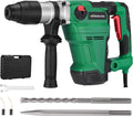 SDS Max Rotary Hammer Drill, 1-1/2 Inch 13 Amp Heavy and Duty Corded Concrete Demolition Hammer with 3 Functions, 6 Variable Speed, Safety Clutch, Vibration Control, 2 Chisels