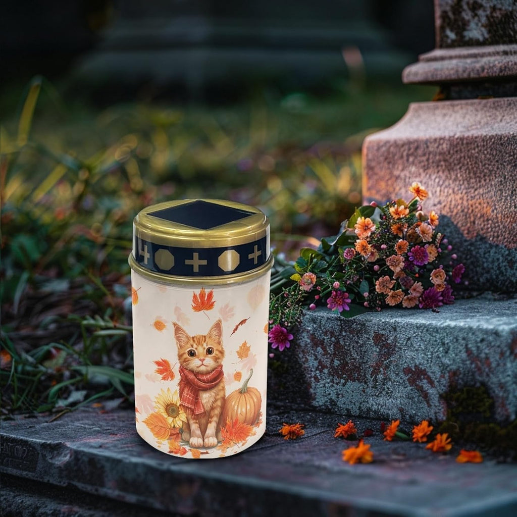 Thanksgiving Cat Solar Garden Lights Walkway Solar Lights Landscape Set of 10 Outdoor Waterproof Thanksgiving Decor Solar Pathway Lights Solar Walkway Lights Outdoor Table Lamp