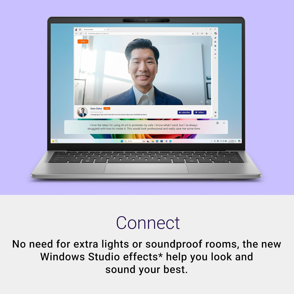 Inspiron 14 5441 Laptop - 14-inch FHD+ (1920x1200) 16:10 Display, Snapdragon X Processor X1-26-100, Qualcomm Adreno GPU, 16GB RAM, 512GB SSD, FHD RGB Camera, Windows 11 Home, Copilot+ PC - Titan Grey