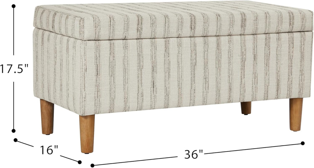HomePop Malmo 36' Storage Bench - Gray & Cream Stripe
