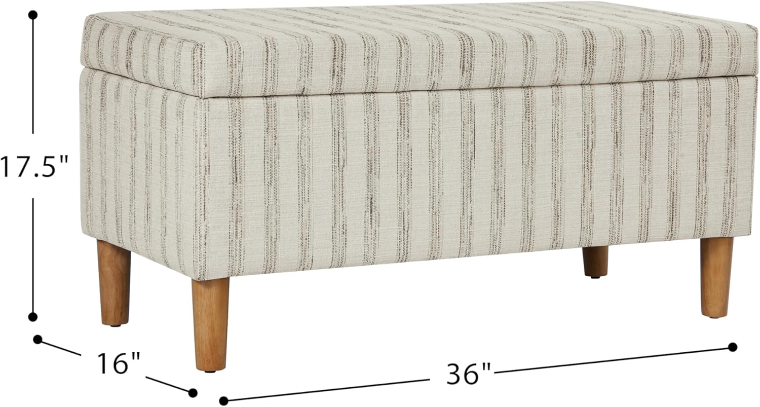 HomePop Malmo 36' Storage Bench - Gray & Cream Stripe
