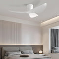 52' White Flush Mount Ceiling Fan with Remote, No Light | Modern Low-Profile, Heat Resistant ABS Blades, 6-Speed Reversible Quiet DC Motor for Balcony, Living Room, Bedroom