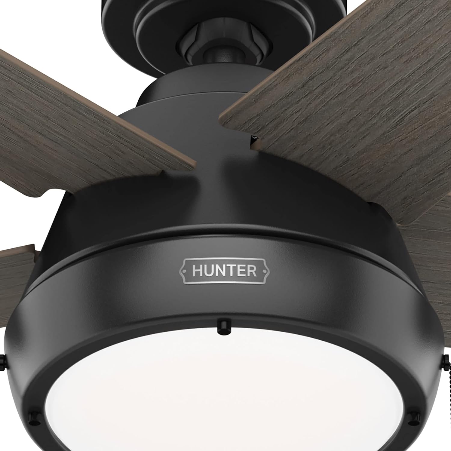 Hunter 44 inch Burroughs Matte Silver Ceiling Fan with LED Light Kit and Pull Chain