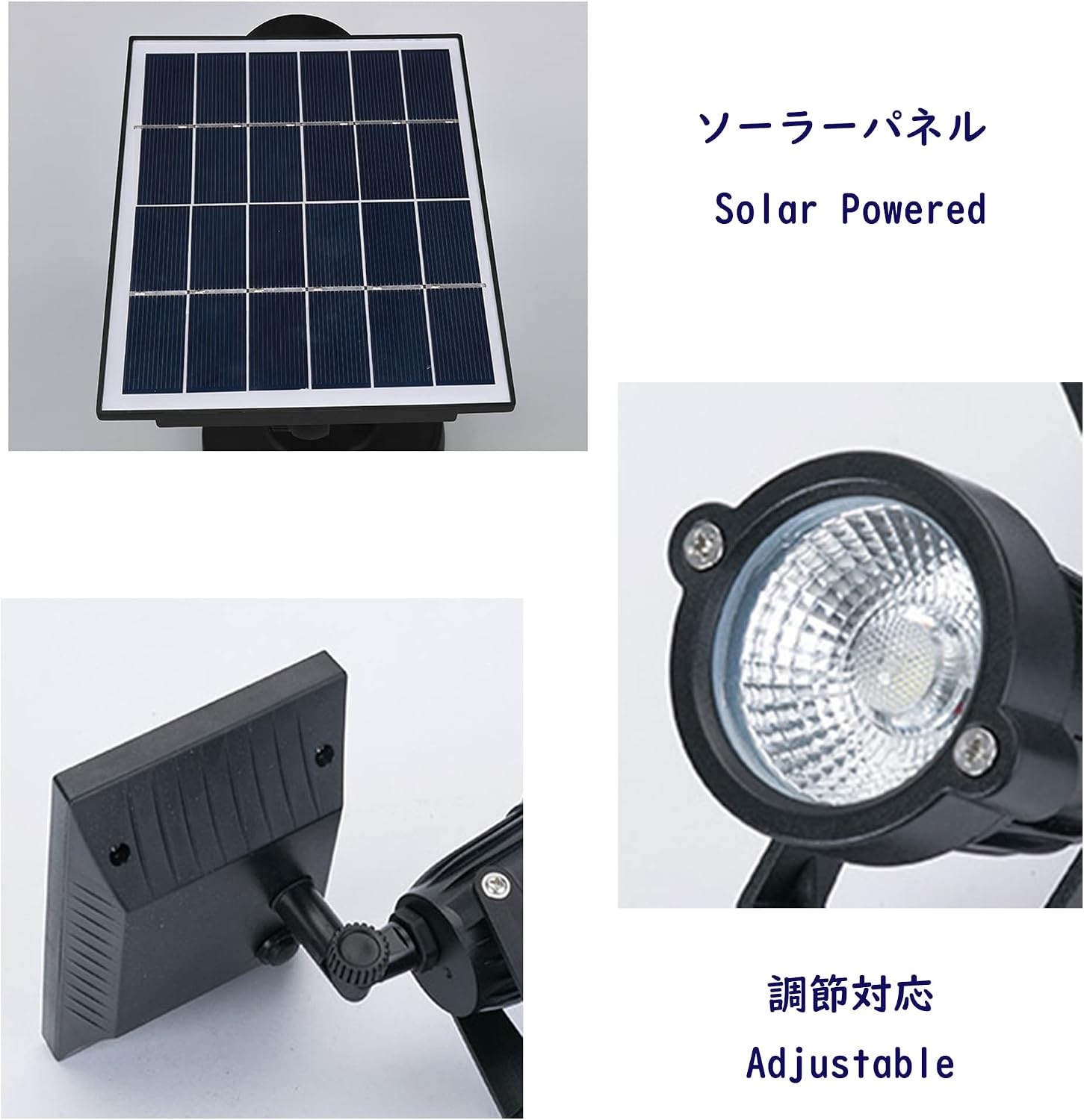 Outdoor LED Spotlight Waterproof Solar Spotlights with Clip Security Tree Spotlights Adjustable IP65 Mini Clip Lamp for Billboards Courtyard Garden Pathway Light-Operated HWD0174-3P