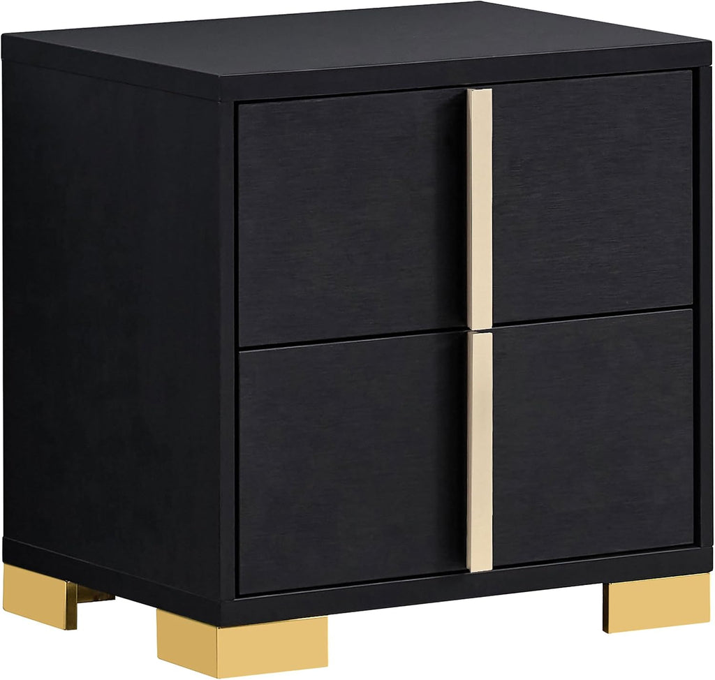 Coaster Home Furnishings Marceline Contemporary Wood 2-Drawer Bedroom Nightstand Bedside Table Organizer Unit Black 222832